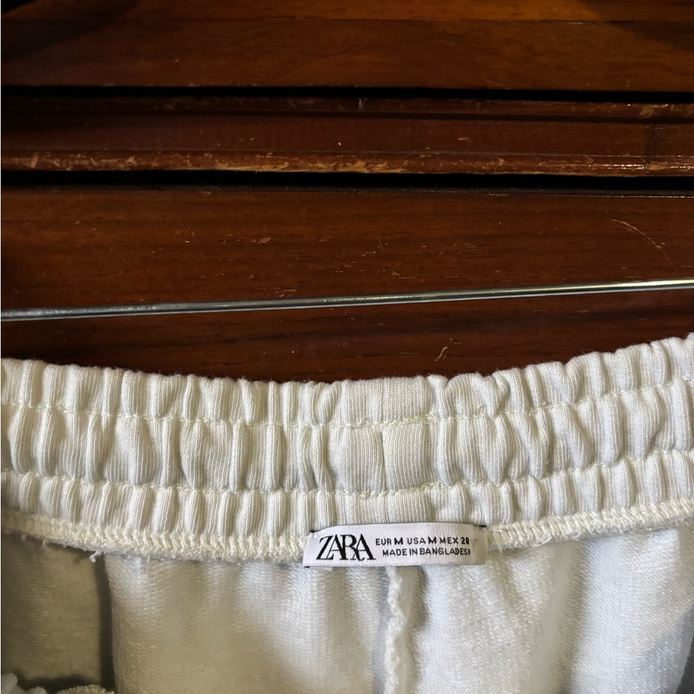 ZARA White/Cream Joggers